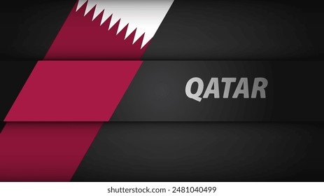Fondo de borde Qatar gráfico y etiqueta. Elemento de impacto para el uso que quieres hacer de él.
