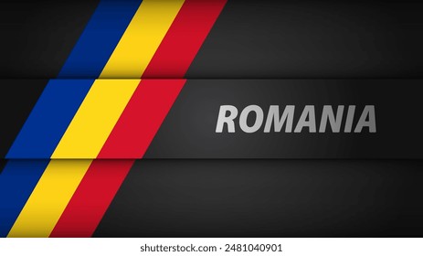 Fondo de borde Rumania gráfico y etiqueta. Elemento de impacto para el uso que quieres hacer de él.