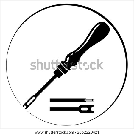 Edge Beveler Tool Icon, Leather Edge Beveler, Rounder Tool Vector Art Illustration