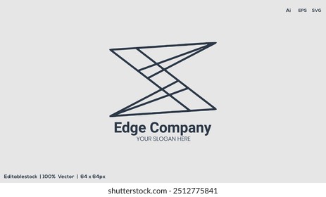 Edge company illustration with vector template logo design