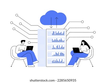 Edge computing abstract concept vector illustration. Local data storage, response time, optimize internet device and web applications, data source, mobile endpoint, network abstract metaphor.