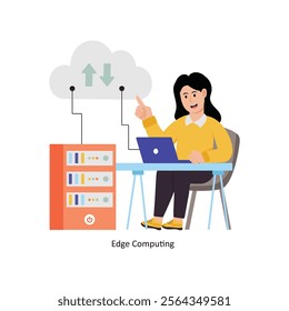 Edge Computing concept vector illustration. Cloud Computing isolated On white Background.         