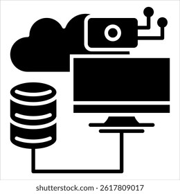 edge computing glyph icon vector illustration