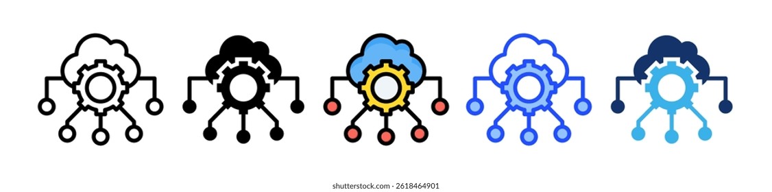 Edge Computing Icon Collection With Multiple Styles