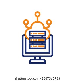 Vektorgrafik der Symbolfarbe für Edge-Computing