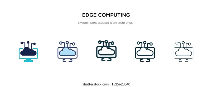 Edge Computing Icon In Different Style Vector Illustration. Two Colored And Black Edge Computing Vector Icons Designed In Filled, Outline, Line And Stroke Style Can Be Used For Web, Mobile, Ui