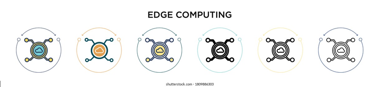 Edge Computing Icon In Filled, Thin Line, Outline And Stroke Style. Vector Illustration Of Two Colored And Black Edge Computing Vector Icons Designs Can Be Used For Mobile, Ui, Web