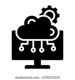 Edge Computing Icon Glyph Design Vector Illustration