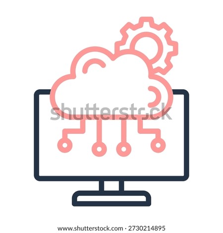 Edge Computing Icon Line Color Design Vector Illustration