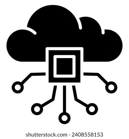 Edge-Computing-Symbollinie, Vektorgrafik