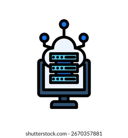 Edge Computing Icon Lineal Color Vector Illustration