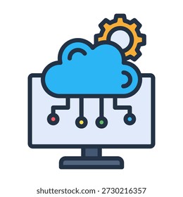 Edge Computing Icon Lineal Color Design Vector Illustration