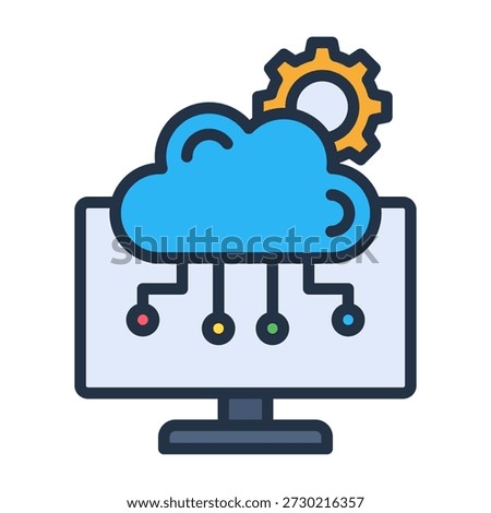 Edge Computing Icon Lineal Color Design Vector Illustration