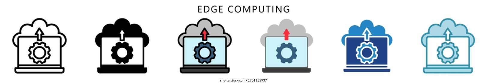 Edge Computing Icon, Multi Style, Flat, Line, Glyph, Lineal, Dual Tone. Use For Modern Concept, Ui, Ux Web And App Development.