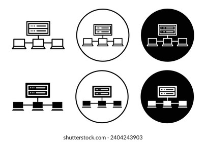 edge computing Icon. online digital big data hosting server communication network system to improve response time and bandwidth vector set. edge computing cloud internet database with iot technology 