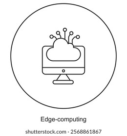 Edge Computing icon, Revolutionizing Data Processing with Edge Computing Technologies, Optimizing Real-Time Performance Through Edge Computing Solutions, vector