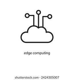 edge computing icon. simple flat liner computing icon on white background..eps