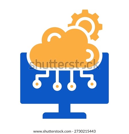 Edge Computing Icon Solid Color Design Vector Illustration