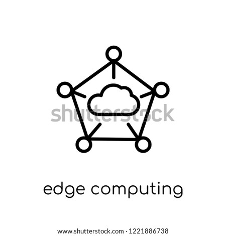 edge computing icon. Trendy modern flat linear vector edge computing icon on white background from thin line general collection, editable outline stroke vector illustration