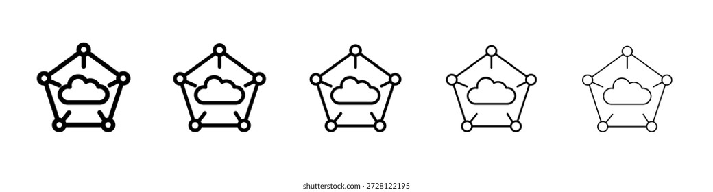 edge computing icon vector in editable stroke linear pictogram