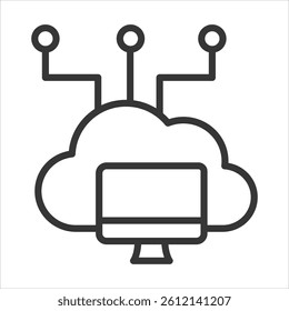 Edge Computing Icon Vector Illustration Outline
