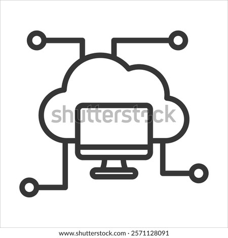 Edge Computing Icon Vector Illustration Outline
