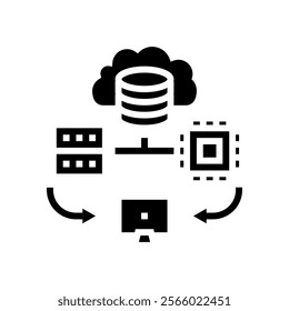 edge computing node data center glyph icon vector. edge computing node data center sign. isolated symbol illustration