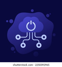 Edge computing technologies icon with a cloud, vector design
