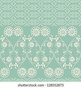 Edge of the fabric, wallpaper. Webbing, lace, border seamless pattern with swirling decorative floral elements