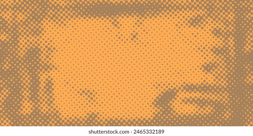 Edge frame. Halftone cartoon border. Pop art dot. Attention pattern. Faded attention texture. Black line isolated on white background. Concentration lines