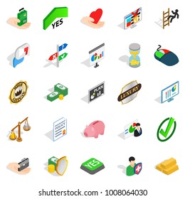Edge icons set. Isometric set of 25 edge vector icons for web isolated on white background