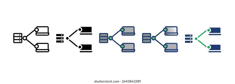Edge Node Icon Set Multiple Style Collection