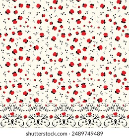 borde adornado patrón de moda impresión digital cantidad hoja de borde rosa tulipán eps 10 Vector