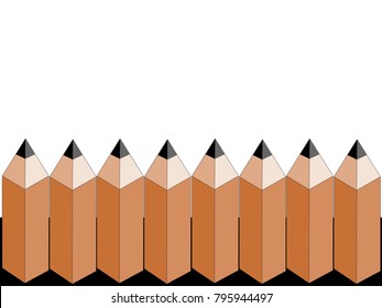 
edge pencils with white background for text