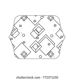 edge quadrate with geometric style graphic background