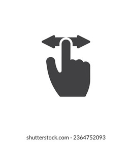Edge swipe gesture vector icon. filled flat sign for mobile concept and web design. Edge swipe gesture glyph icon. Symbol, logo illustration. Vector graphics