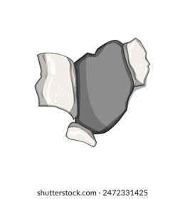 dibujo animado de papel rasgado borde. Anuncio de textura, etiqueta de la hoja, mensaje de cartón signo de papel rasgado borde. símbolo aislado Ilustración vectorial