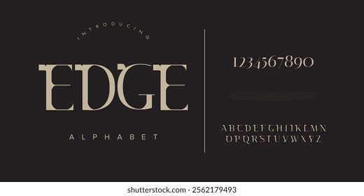 Edge typography beauty fashion elegant minimalist serif italic fonts decorative wedding vintage retro logos. Minimal luxury font alphabet logo. Vector illustration