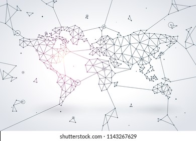 Edge and vertex of world connection, internet and technology concept.