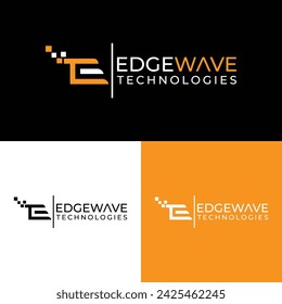 Edge Wave Technology logo design tech logo