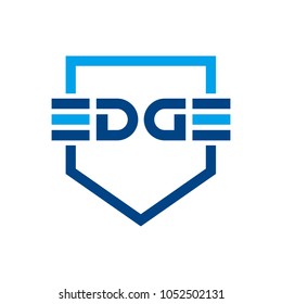 edge word with shield symbol vector logo.