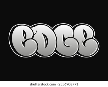 Edge word trippy psychedelic graffiti style letters.Vector hand drawn doodle cartoon logo Edge illustration. Funny cool trippy letters, fashion, graffiti style print for t-shirt, poster 