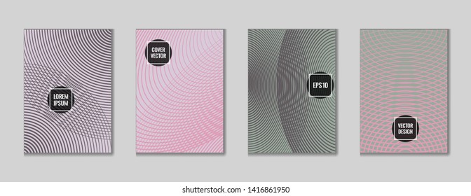 Edged geometric design title page background. Cool texture journal header page set. First page minimal vector for journalistic notebook, dairy or notepad.