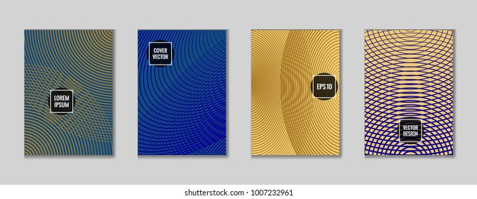 Edged geometrical lines notebook cover vector. Minimalistic notepad cover tile set. Colorful title page pattern for personal notebook, dairy or notepad.