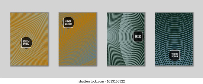 Edged geometrical lines notebook cover background. Minimalistic notepad cover surface set. Colorful title page pattern for school notebook, dairy or notepad.