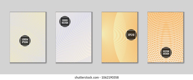 Edged geometrical lines notebook cover background. Minimalistic notepad cover tile set. Colorful title page graphic design for school notebook, dairy or notepad.