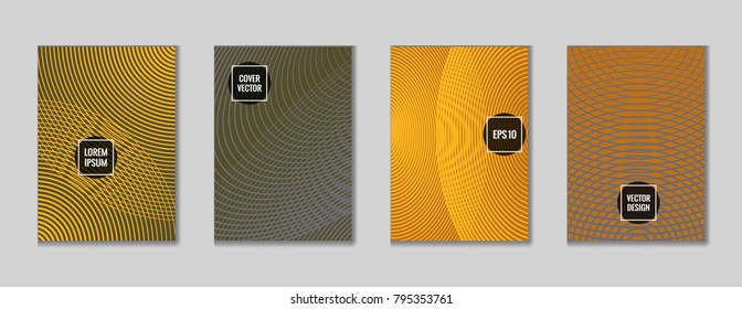 Edged geometrical lines notebook cover pattern. Minimalistic notepad cover tile set. Colorful title page design for student notebook, dairy or notepad.