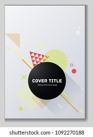 Edged memphis neo background with white geometrical shapes. Minimalistic front page theme. Colorful memphis neo style backdrop for corporate purpose.