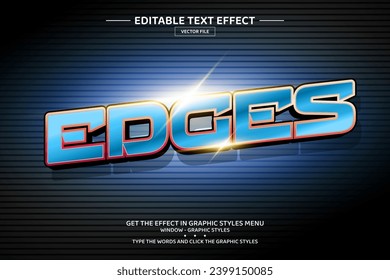 Edges 3D editable text effect template
