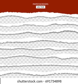 Edges fragmentary paper set vector illustration.